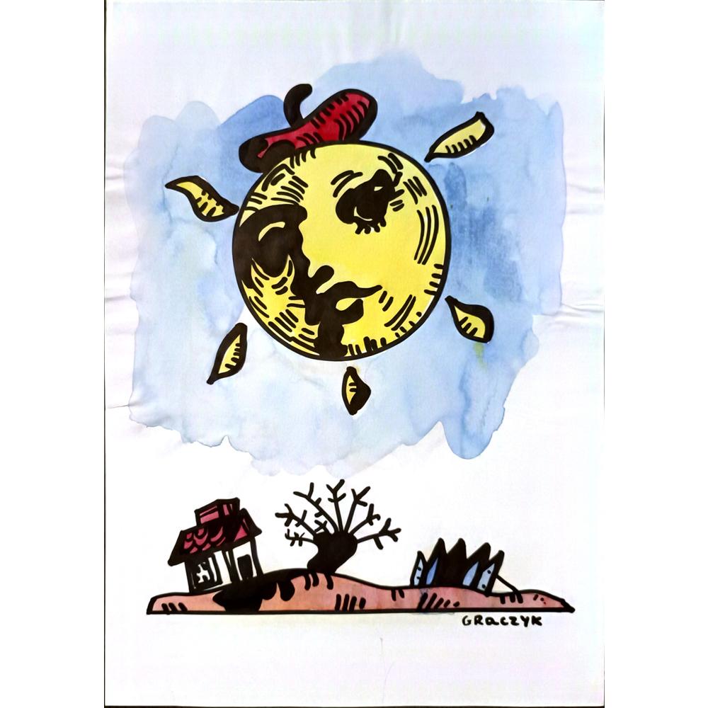 Michal Graczyk 29x21cm Orijinal Karikatür BOD06281