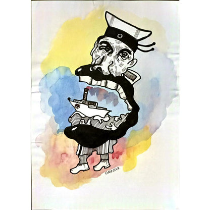 Michal Graczyk 29x21cm Orijinal Karikatür BOD06282