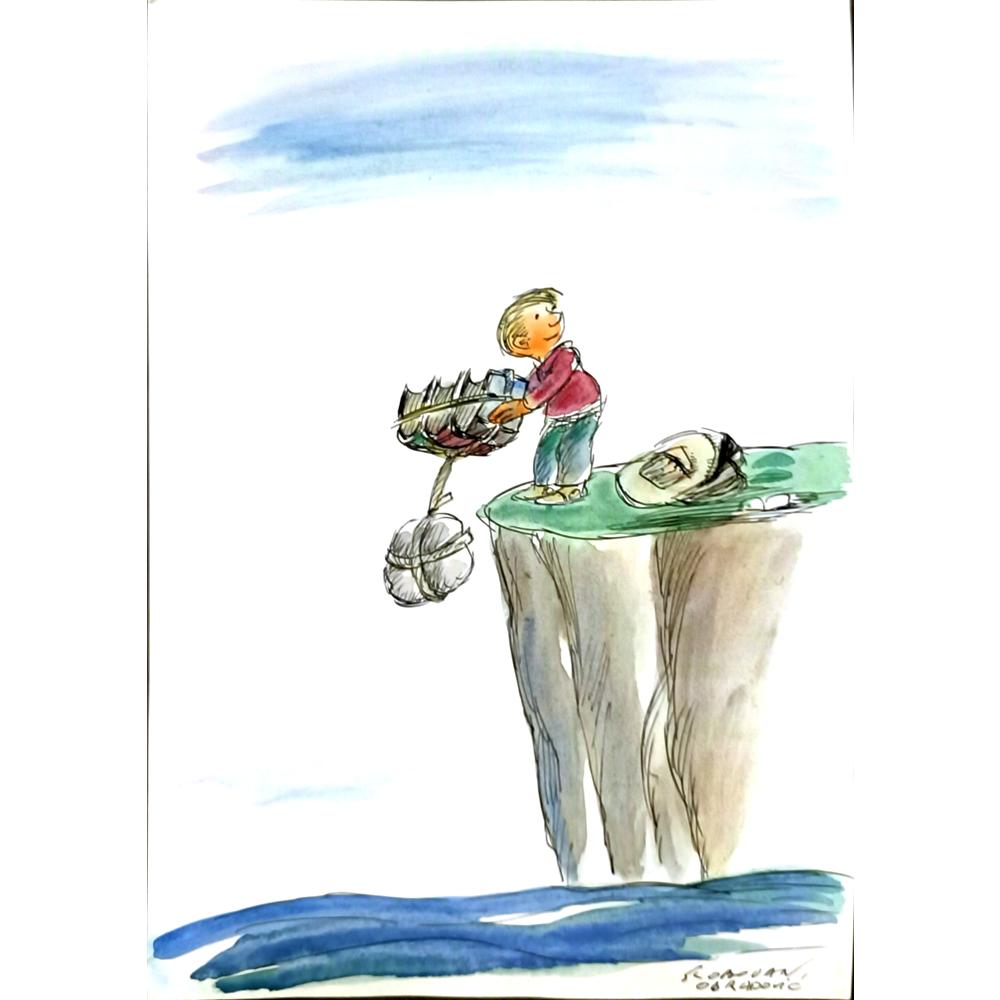 Slobodan Obradovic 29x21cm Orijinal Karikatür BOD06285