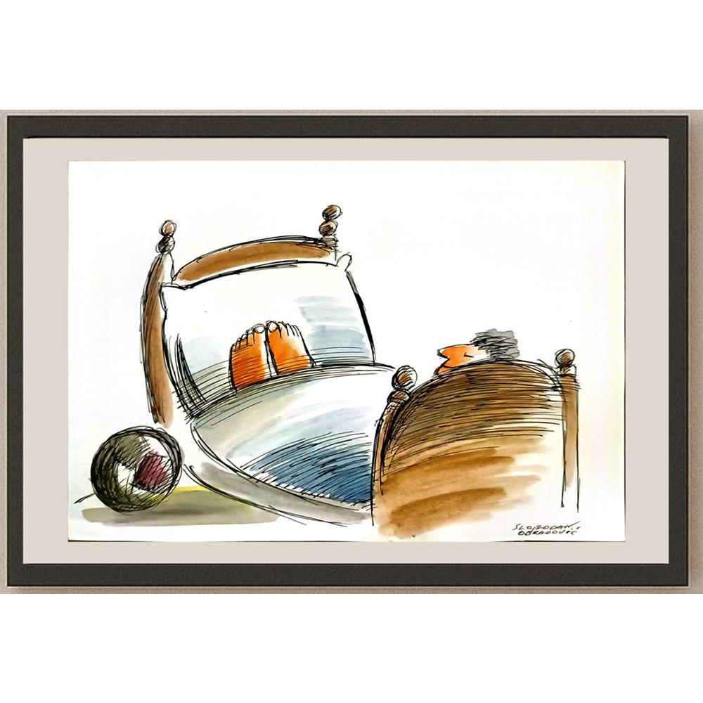 Slobodan Obradovic 29x21cm Orijinal Karikatür BOD06286