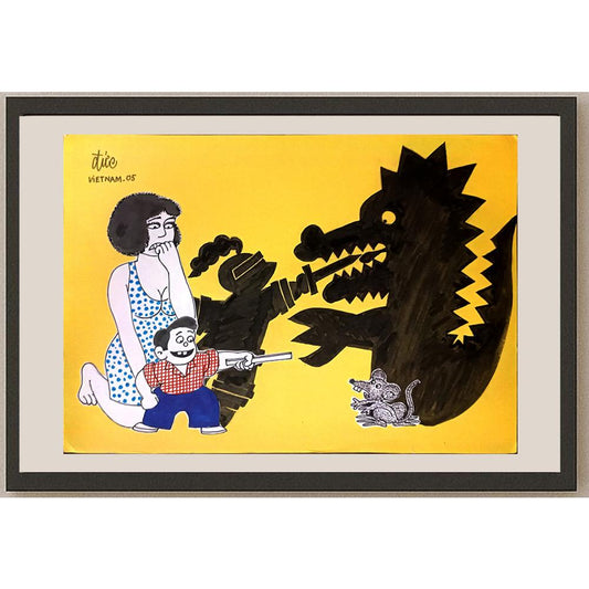 Nguyen Huu Due 29x21cm Orijinal Karikatür BOD06297