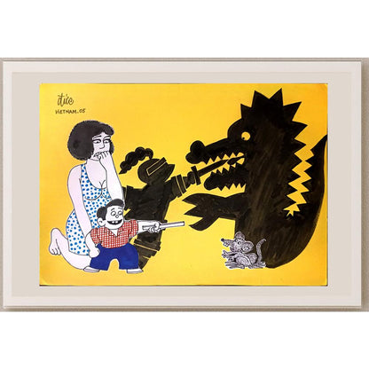 Nguyen Huu Due 29x21cm Orijinal Karikatür BOD06297