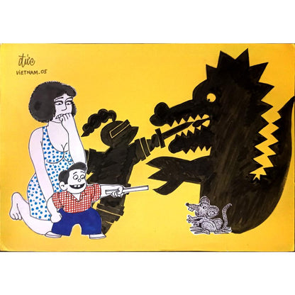 Nguyen Huu Due 29x21cm Orijinal Karikatür BOD06297