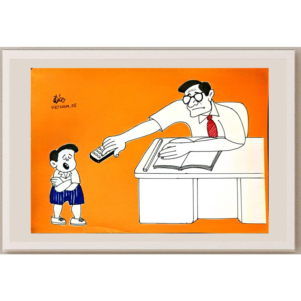 Nguyen Huu Due 29x21cm Orijinal Karikatür BOD06298