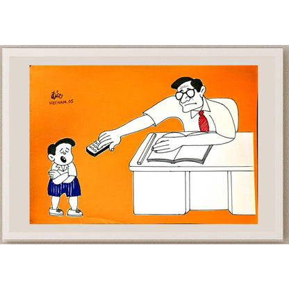 Nguyen Huu Due 29x21cm Orijinal Karikatür BOD06298