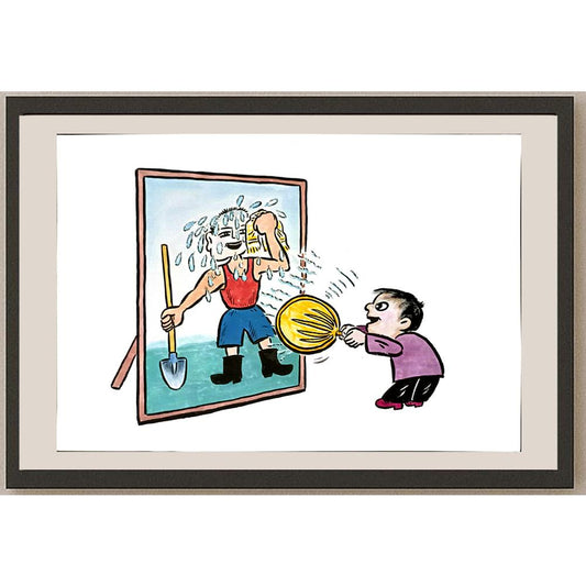Wanglqing 29x21cm Orijinal Karikatür BOD06303