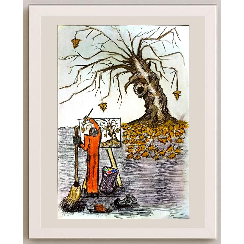 Ali Vazivy 29x21cm Orijinal Karikatür BOD06309
