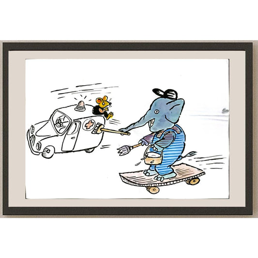 Mileta Miloradovic 29x21cm Orijinal Karikatür BOD06313