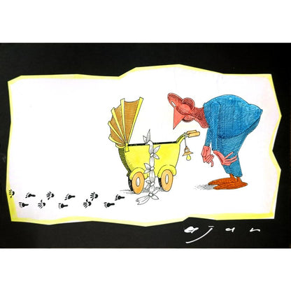 Midhat Ajanovic 29x21cm Orijinal Karikatür BOD06335