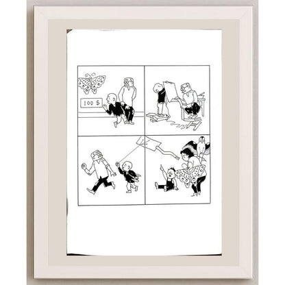 Wang Jınhai 29x21cm Orijinal Karikatür BOD06356