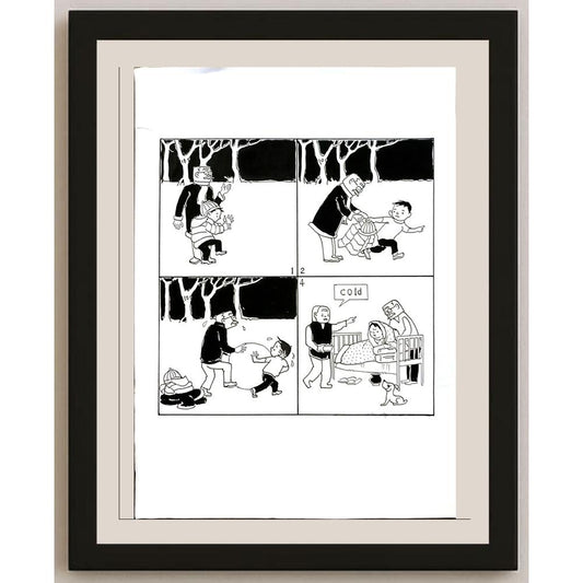 Wang Jınhai 29x21cm Orijinal Karikatür BOD06357