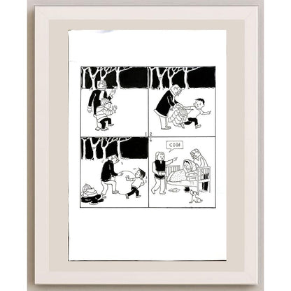 Wang Jınhai 29x21cm Orijinal Karikatür BOD06357