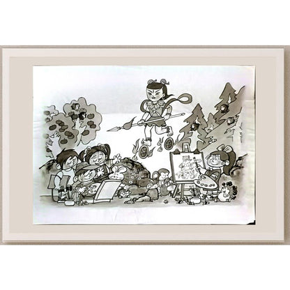 Miao Shaojun 29x21cm Orijinal Karikatür BOD06363