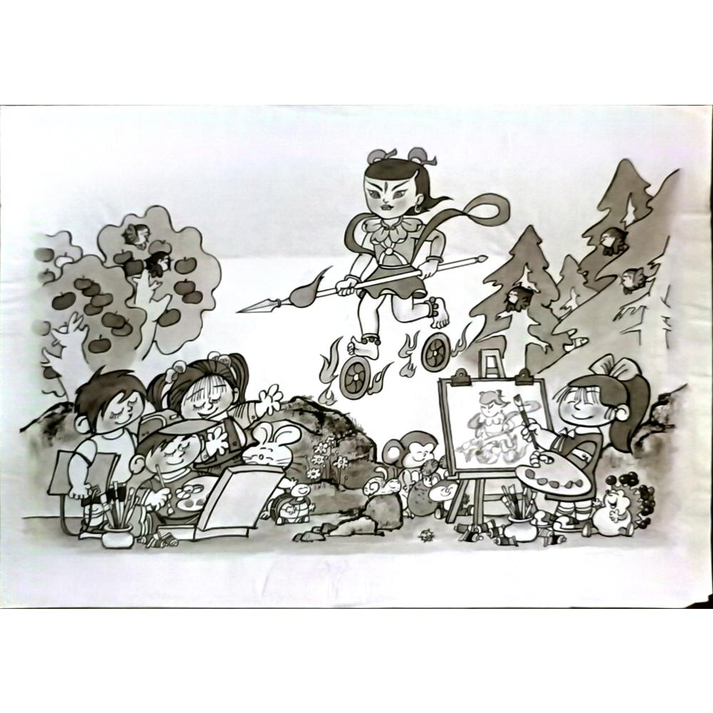 Miao Shaojun 29x21cm Orijinal Karikatür BOD06363