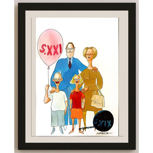 Juli Sanchis Aguado 29x21cm Orijinal Karikatür BOD06365