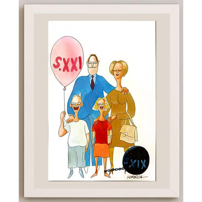 Juli Sanchis Aguado 29x21cm Orijinal Karikatür BOD06365