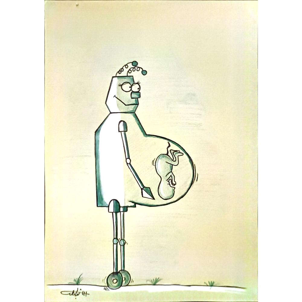 Hamed Nabahat 29x21cm Orijinal Karikatür BOD06384