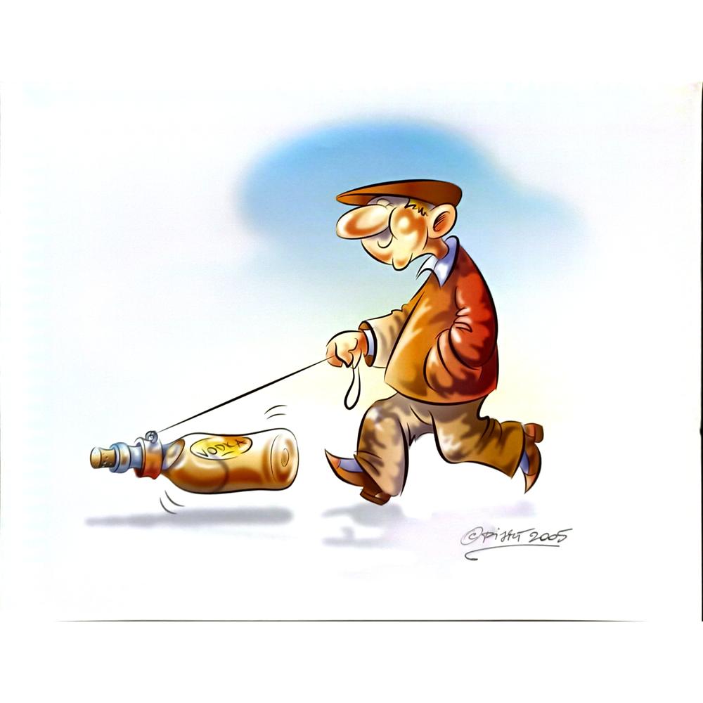 Andre Pijet 29x21cm Orijinal Karikatür BOD06407