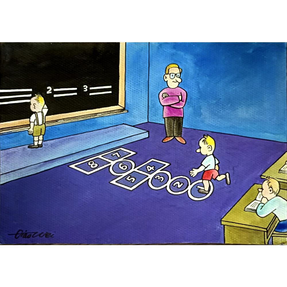 Qiao Wei 29x21cm Orijinal Karikatür BOD06409