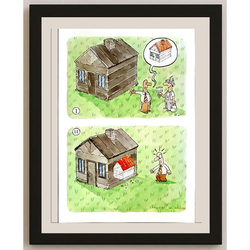 January Misiak 29x21cm Orijinal Karikatür BOD06418