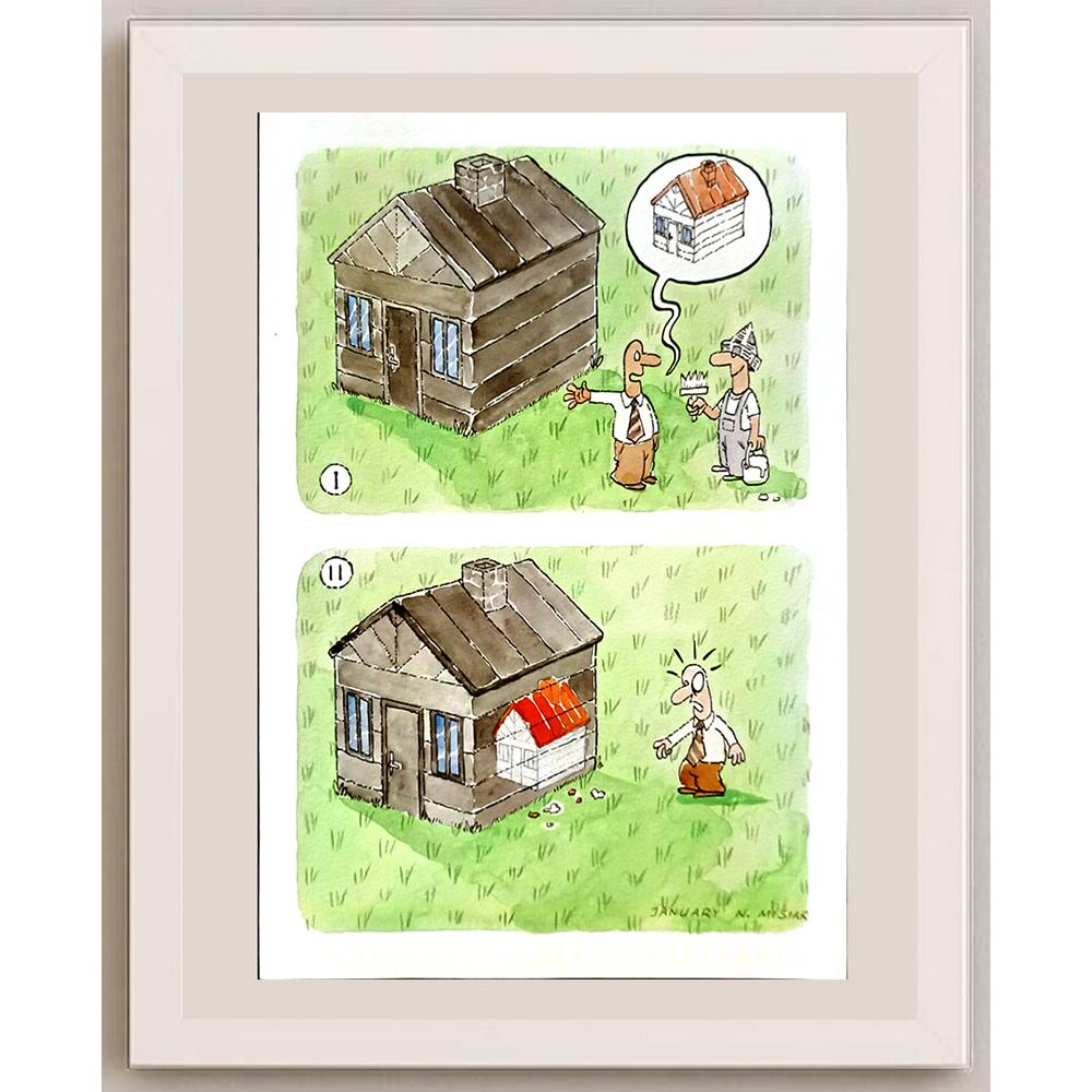 January Misiak 29x21cm Orijinal Karikatür BOD06418
