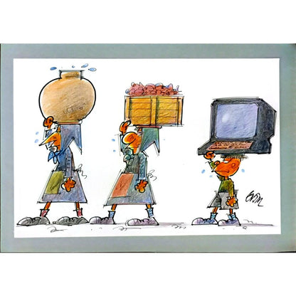 Slobodan Butir 29x21cm Orijinal Karikatür BOD06425