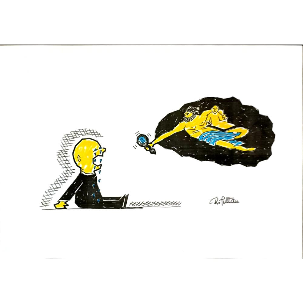 Reshad Sultanovic 29x21cm Orijinal Karikatür BOD06434