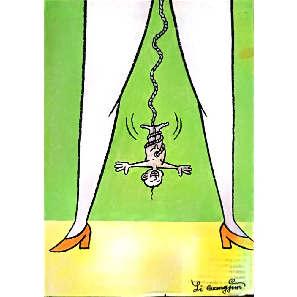 Li Guangjun 29x21cm Orijinal Karikatür BOD06438