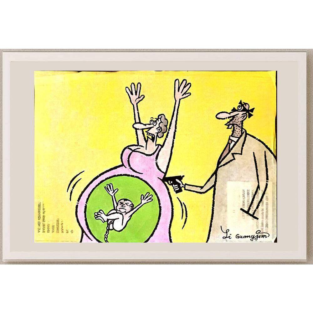 Li Guangjun 29x21cm Orijinal Karikatür BOD06440