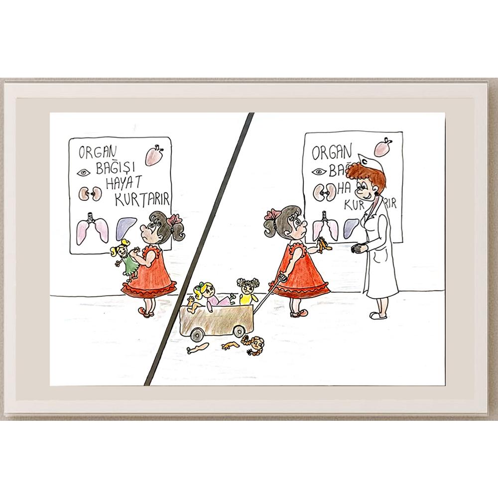 Dilek Küçük 29x21cm Orijinal Karikatür BOD06462