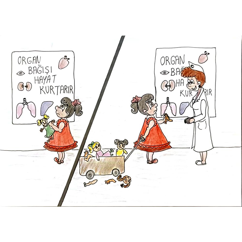 Dilek Küçük 29x21cm Orijinal Karikatür BOD06462