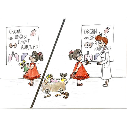Dilek Küçük 29x21cm Orijinal Karikatür BOD06462