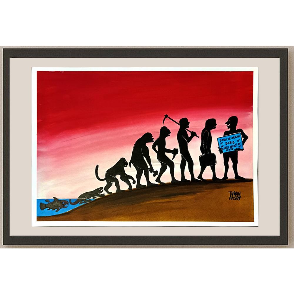 Turan Aksoy 29x21cm Orijinal Karikatür BOD06477
