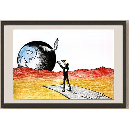 Nurullah Şimşek 29x21cm Orijinal Karikatür BOD06478