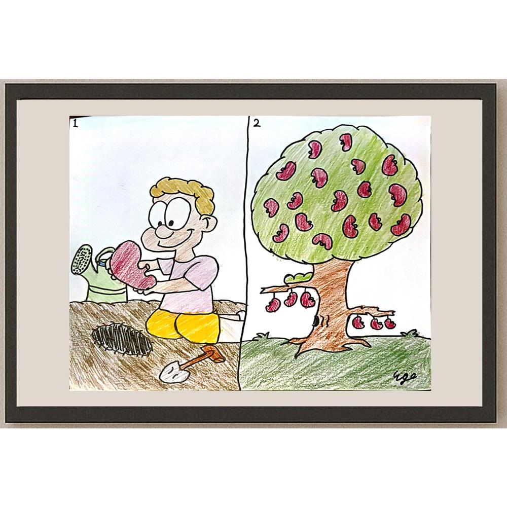 Ege Yarım 29x21cm Orijinal Karikatür BOD06479