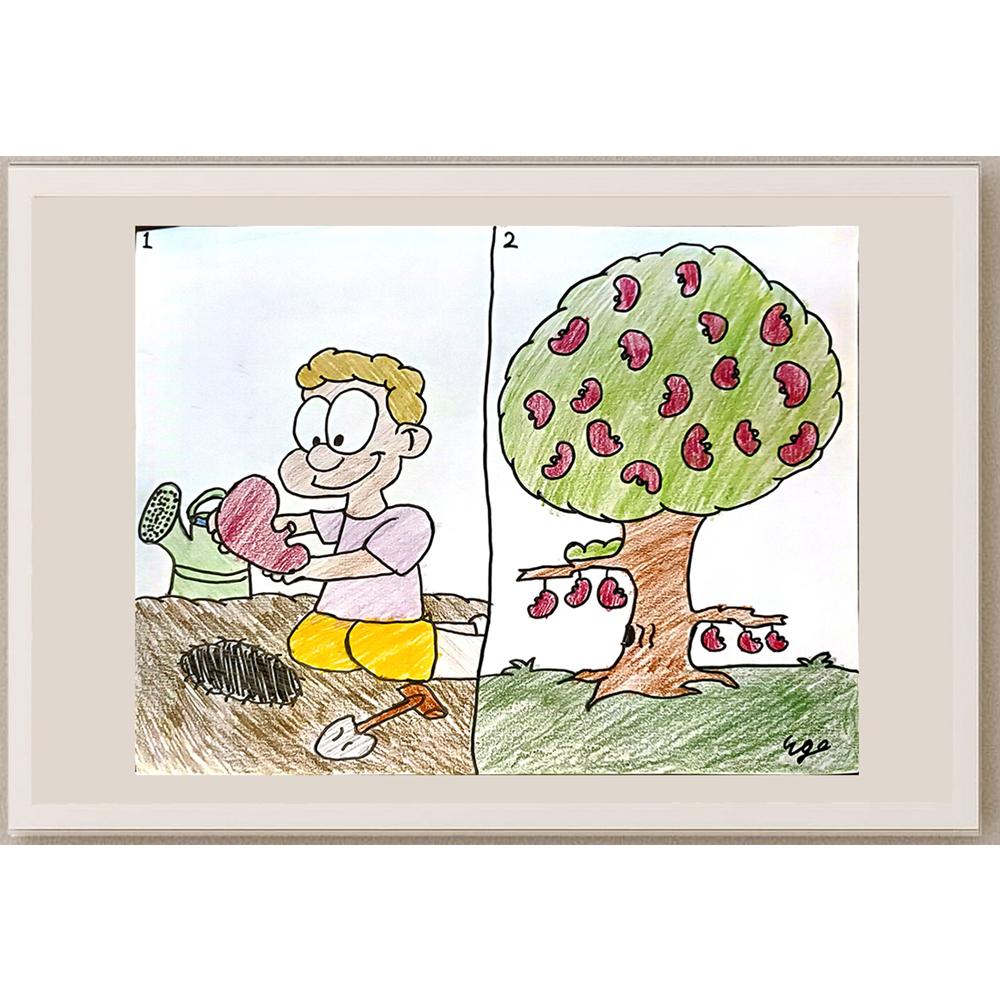 Ege Yarım 29x21cm Orijinal Karikatür BOD06479