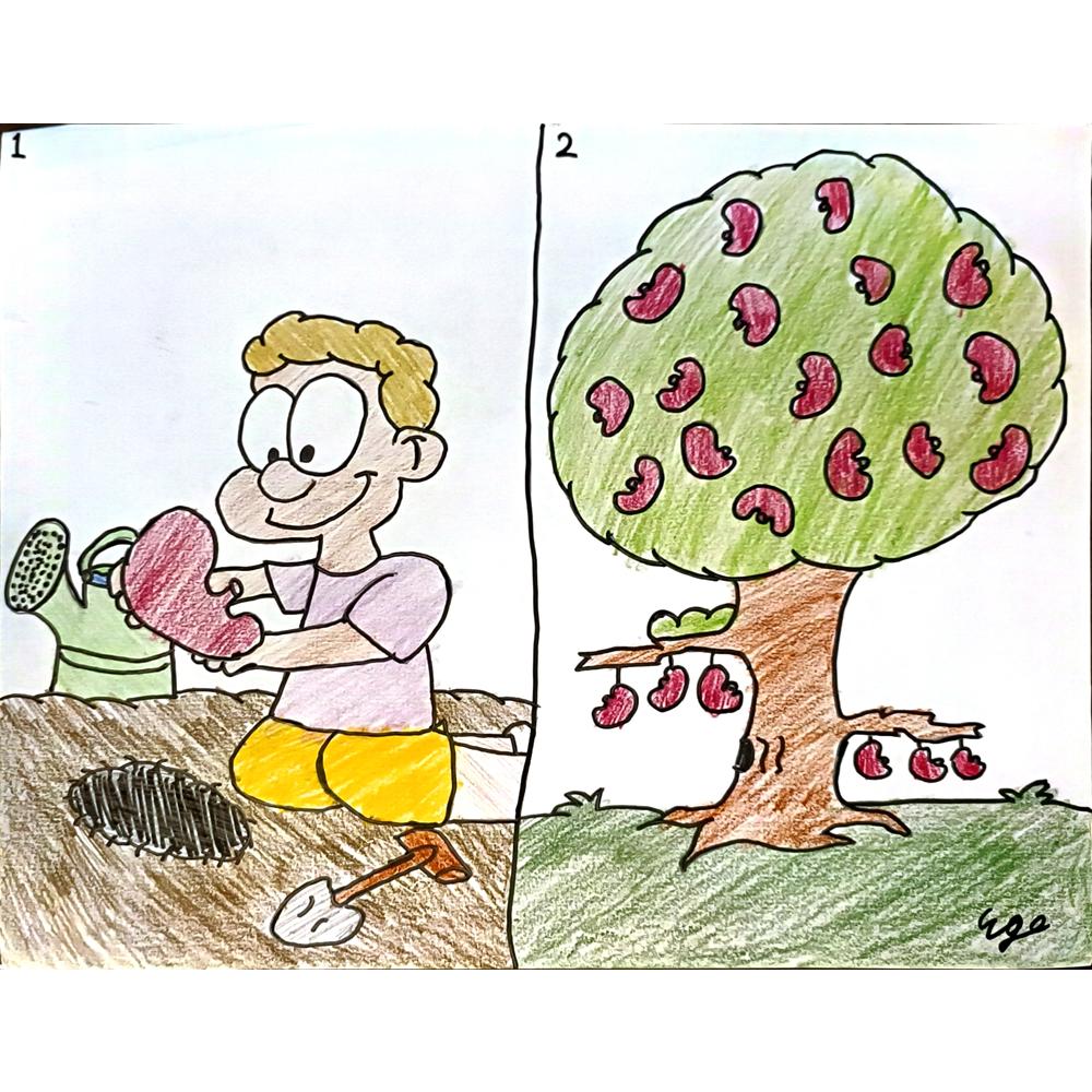 Ege Yarım 29x21cm Orijinal Karikatür BOD06479