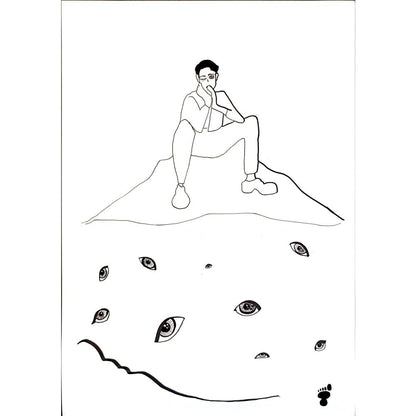Aslı Yücel 29x21cm Orijinal Karikatür BOD06486