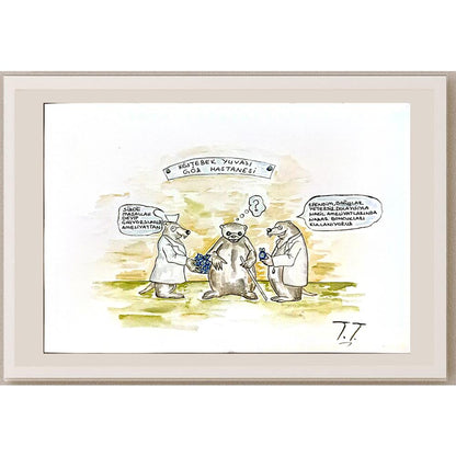 Tuğçe Turan 29x21cm Orijinal Karikatür BOD06487