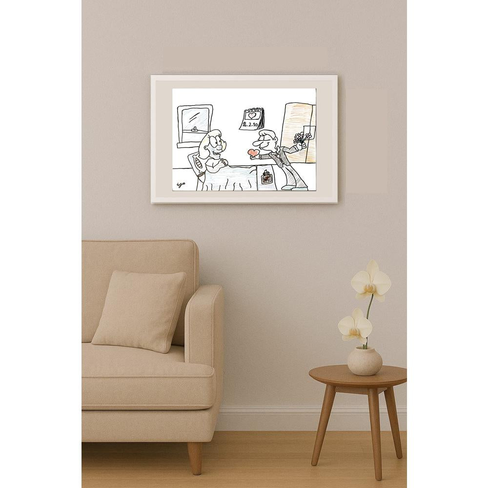 Ege Yarım 29x21cm Orijinal Karikatür BOD06488