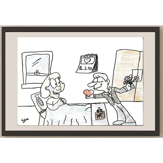 Ege Yarım 29x21cm Orijinal Karikatür BOD06488