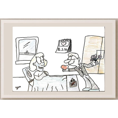 Ege Yarım 29x21cm Orijinal Karikatür BOD06488