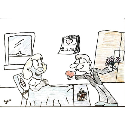 Ege Yarım 29x21cm Orijinal Karikatür BOD06488
