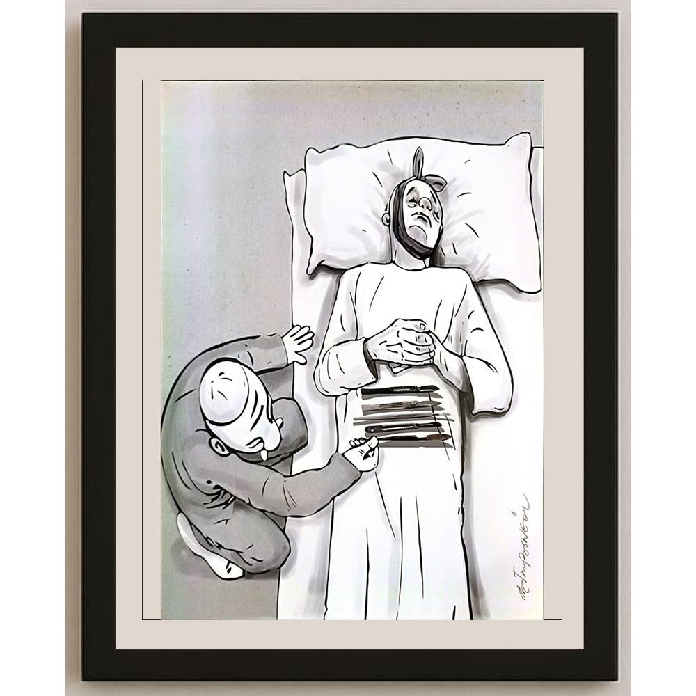 Oktay Bingöl 43x30cm Orijinal Karikatür BOD06504