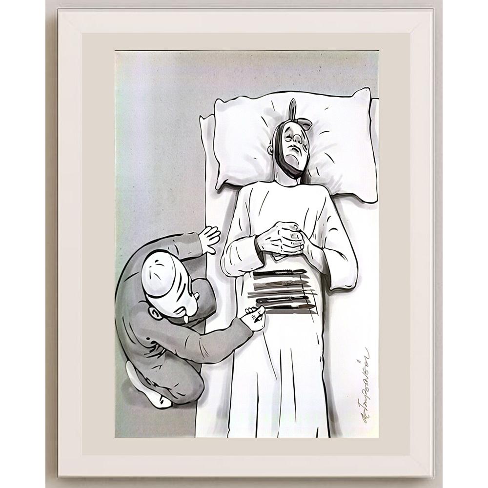 Oktay Bingöl 43x30cm Orijinal Karikatür BOD06504