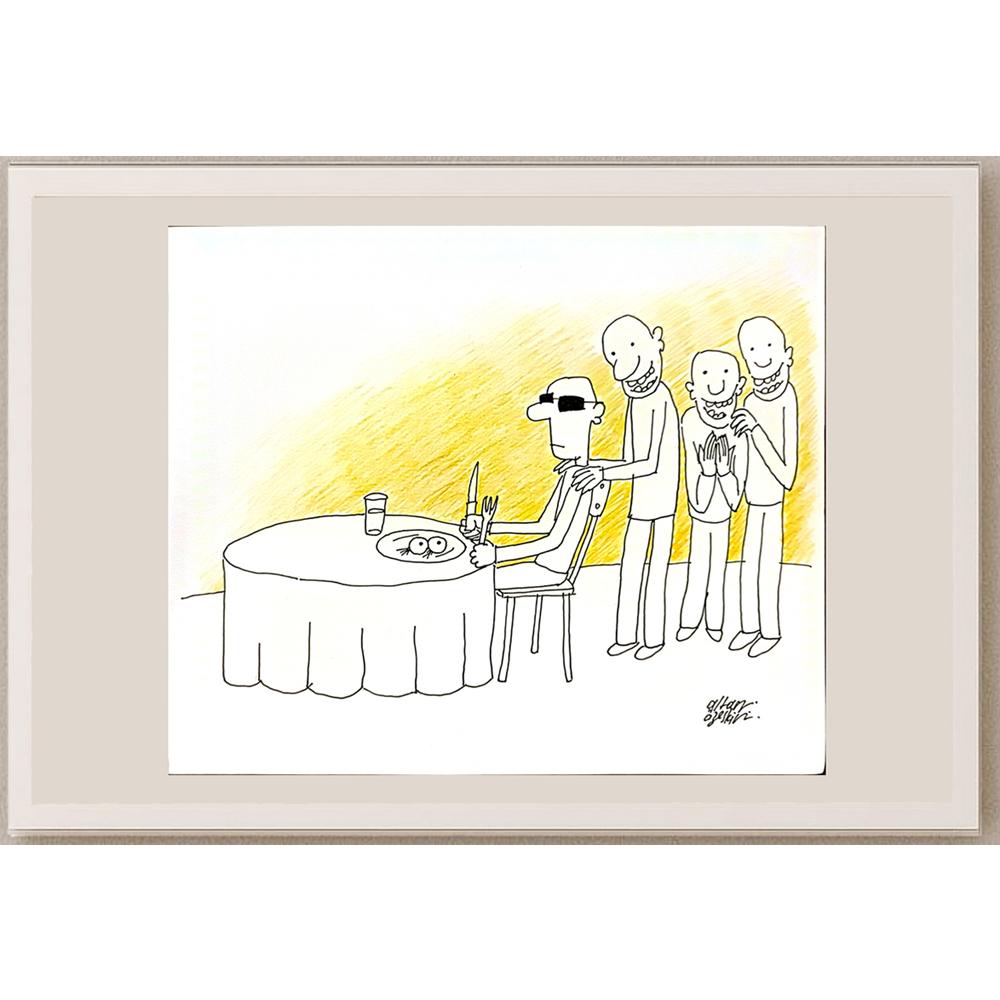 Altan Özeskici 29x24cm Orijinal Karikatür BOD06515