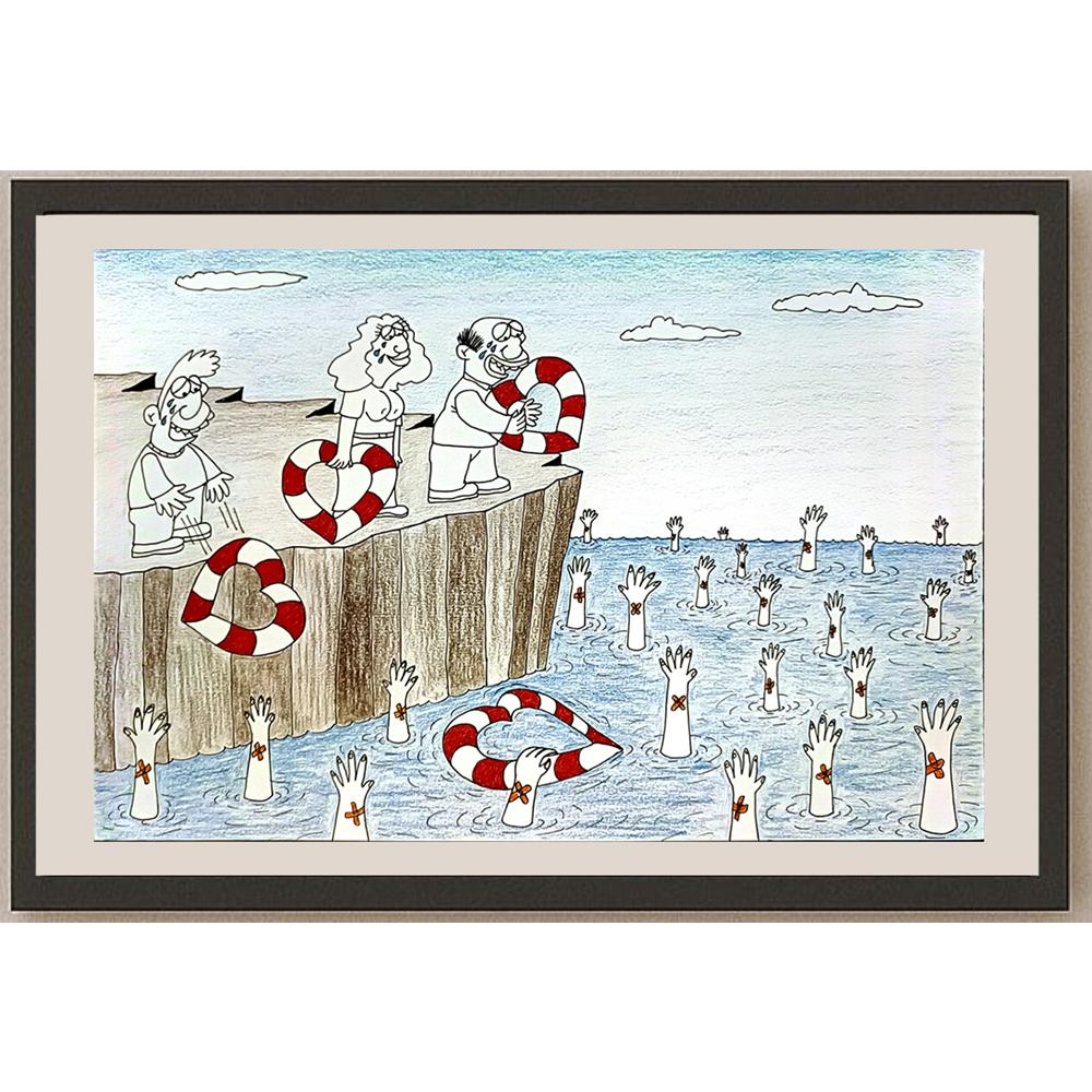 Zafer Dilekçi 35x25cm Orijinal Karikatür BOD06520