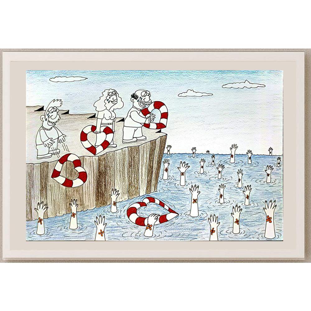 Zafer Dilekçi 35x25cm Orijinal Karikatür BOD06520