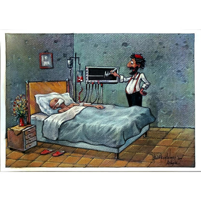 Halit Kurtulmuş Aytoslu 29x21cm Orijinal Karikatür BOD06521
