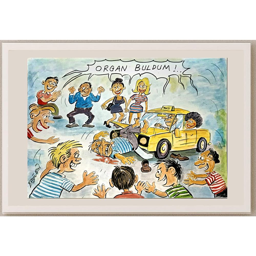 Erbil Işın 29x21cm Orijinal Karikatür BOD06522